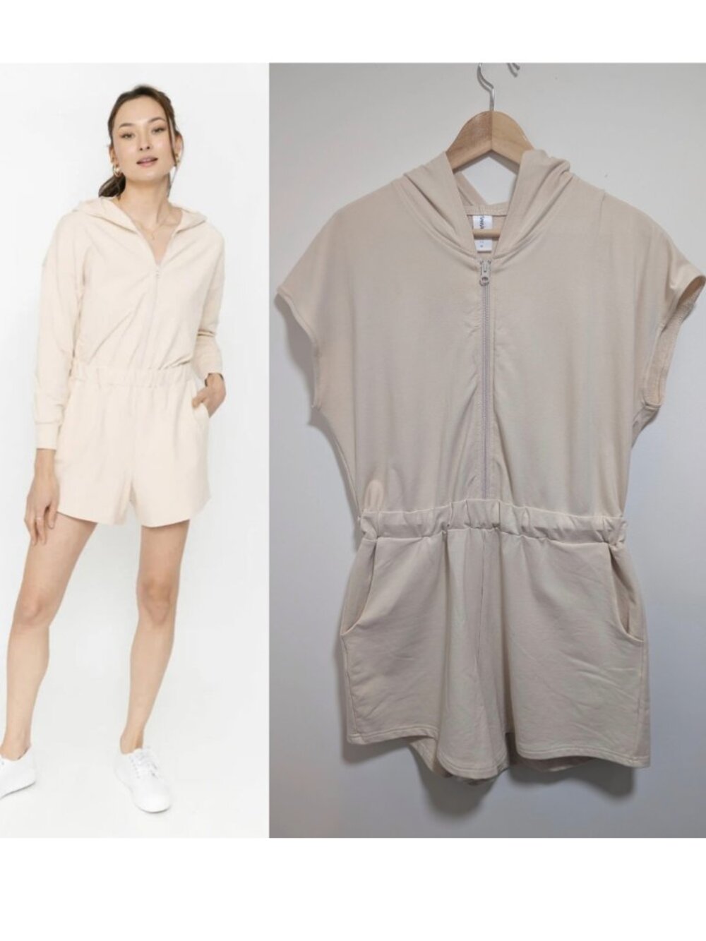 Smash + Tess | BFF Shorty Romper In Beige *Altered